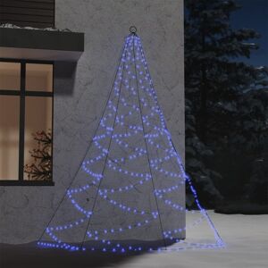 vidaXL LED-juletræ til væg med metalkrog 260 LED'er 3 m inde & ude blå