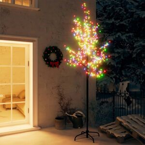 vidaXL juletræ 220 cm 220 LED'er kirsebærblomst farverigt lys