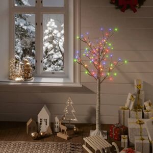 vidaXL juletræ 1,2 m 120 LED'er inde/ude piletræ flerfarvet