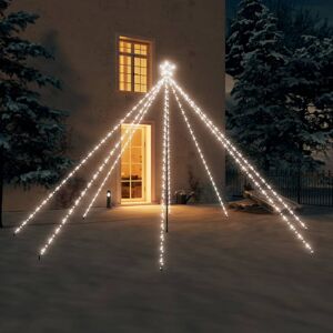 vidaXL lysende juletræ 3,6 m 576 LED'er inde/ude koldt hvidt lys