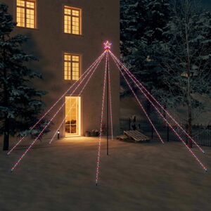 vidaXL lysende juletræ 5 m 800 LED'er inde/ude farverigt lys