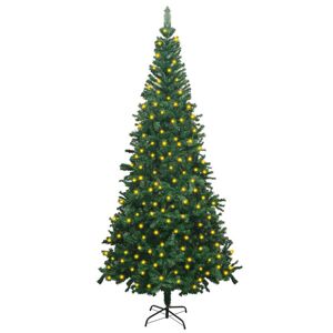 vidaXL kunstigt juletræ med LED L 240 cm grøn
