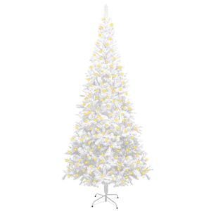 vidaXL kunstigt juletræ med LED L 240 cm hvid