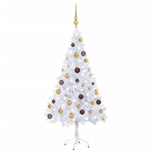 vidaXL kunstigt juletræ med LED-lys og julekuglesæt 120 cm 230 grene