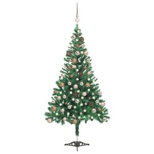 vidaXL kunstigt juletræ med LED-lys og kuglesæt 120 cm 230 grene