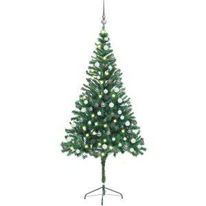 vidaXL kunstigt juletræ med LED-lys og kuglesæt 180 cm 564 grene