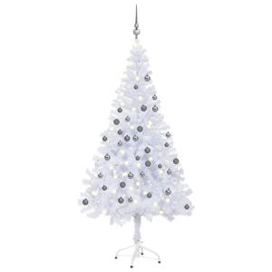 vidaXL kunstigt juletræ med LED-lys og kuglesæt 150 cm 380 grene