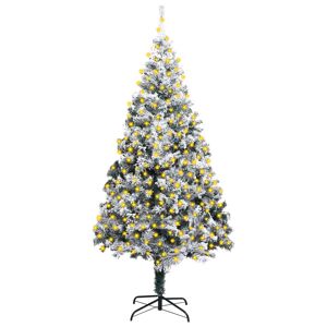 vidaXL kunstigt juletræ med LED og sne 400 cm PVC grøn