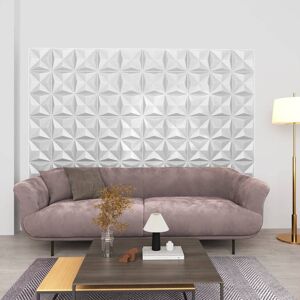 vidaXL 3D-vægpaneler 48 stk. 50x50 cm 12 m² origamihvid