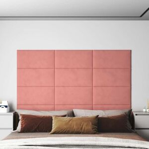 vidaXL vægpaneler 12 stk. 60x30 cm 2,16 m² fløjl lyserød
