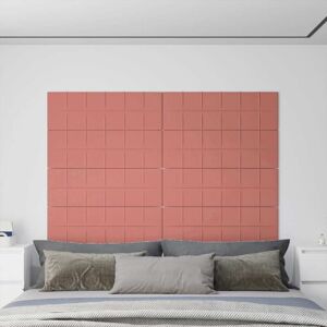 vidaXL vægpaneler 12 stk. 90x30 cm 3,24 m² fløjl lyserød