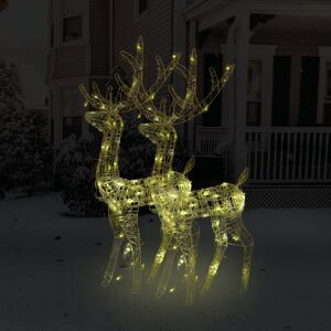 vidaXL julerensdyr 2 stk. 120 cm akryl varmt hvidt lys
