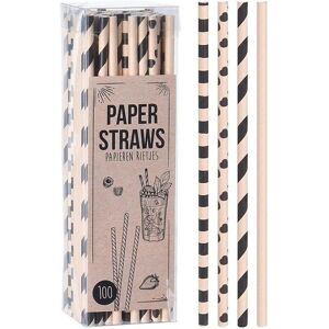 Excellent Houseware Paper Straws   100 stk.