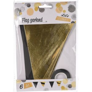 Excellent Houseware Flag Garland Gold Black 91 g