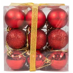 Home-tex Julekugler - Røde - Pakke med 27 stk. Måler 4 cm i diameter