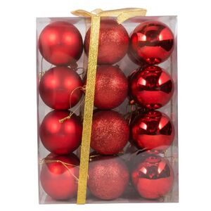 Home-tex Julekugler - Røde - Pakke med 24 stk. Måler 6 cm i diameter