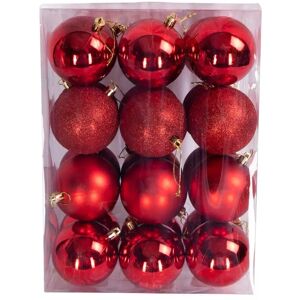 Home-tex Julekugler - Røde - Pakke med 24 stk. Måler 8 cm i diameter