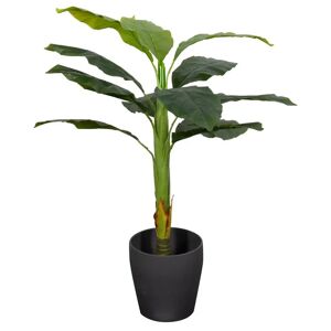 Home-tex Kunstig Bananplante - Højde 100 cm - 1 stammet med grønne blade - Kunstig gulvplante