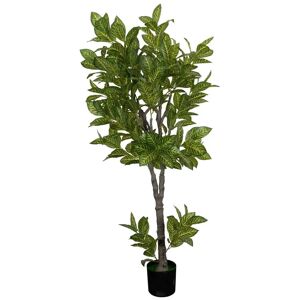 Home-tex Kunstig Grønt Croton træ  - 180 cm høj - Store og dekorative blade - Kunstig plante