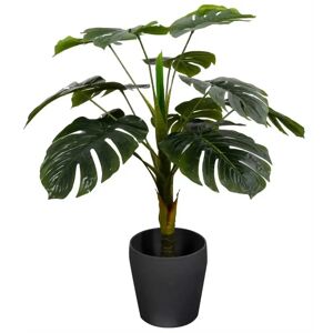 Home-tex Kunstig Monstera Plante - Højde 90 cm - 1 stammet med grønne blade - Kunstig gulvplante