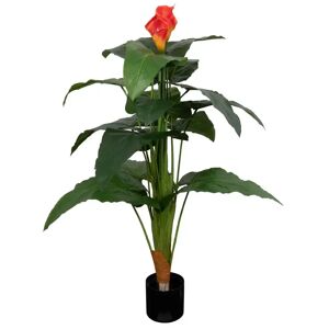 Home-tex Kunstig Calla Plante - Højde 115 cm - Orange flotte blomster - Kunstig gulvplante