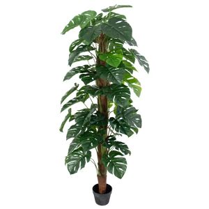 Home-tex Monstera plante 170 cm høj opbundet i potte - Kunstig grøn plante
