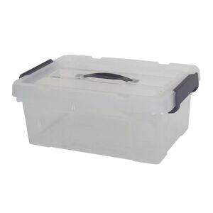 Home-tex Opbevaringskasse - 12 Liter - Praktisk opbevaringsboks med tætsluttende låg - Transparent plastikkasse