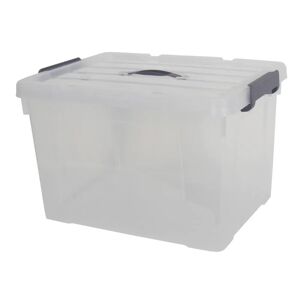 Home-tex 10 Stk Opbevaringskasser  - 50 Liter - Praktisk opbevaringssæt med tætsluttende låg - Transparente plastikkasser