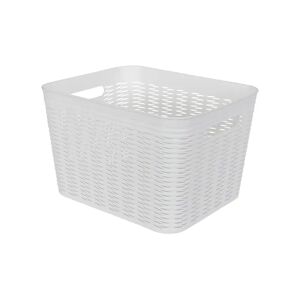 Home-tex Opbevaringskurv - Hvid plastik kurv - 34x28x22 cm - Praktisk kurv til opbevaring