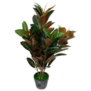 Home-tex Kunstig plante - 90 cm høj - Fikus Elastica - Kunstig plante med rødlige blade