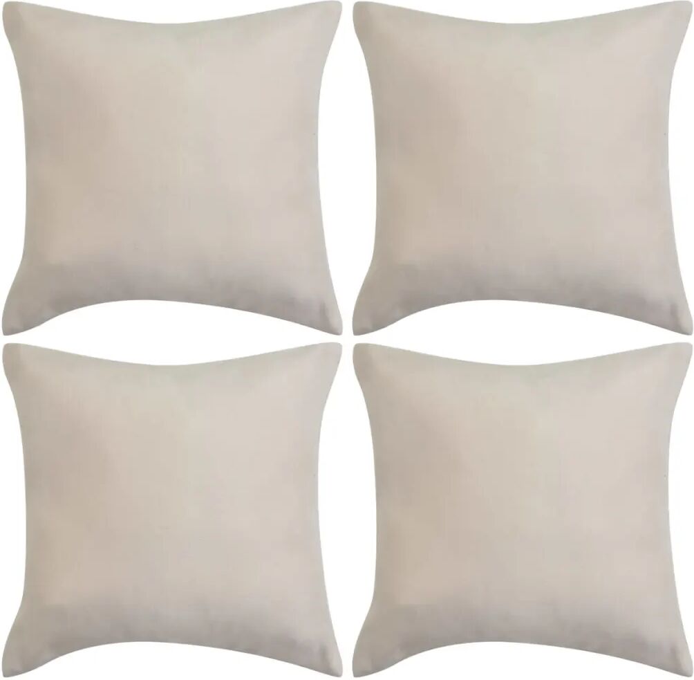 vidaXL pudebetræk 4 stk. 50x50 cm polyester imiteret ruskind beige