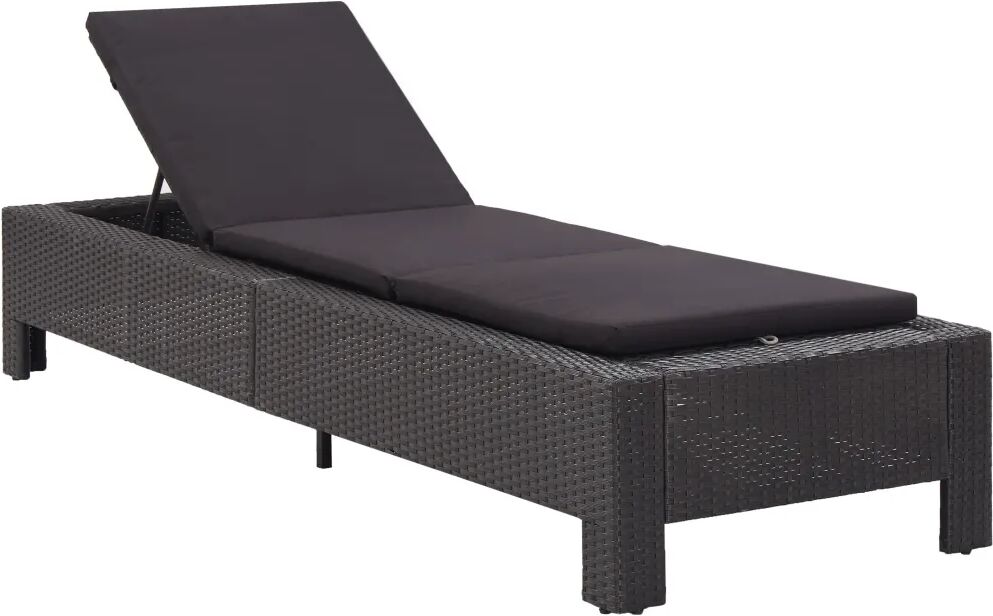 vidaXL solseng med hynde polyrattan sort