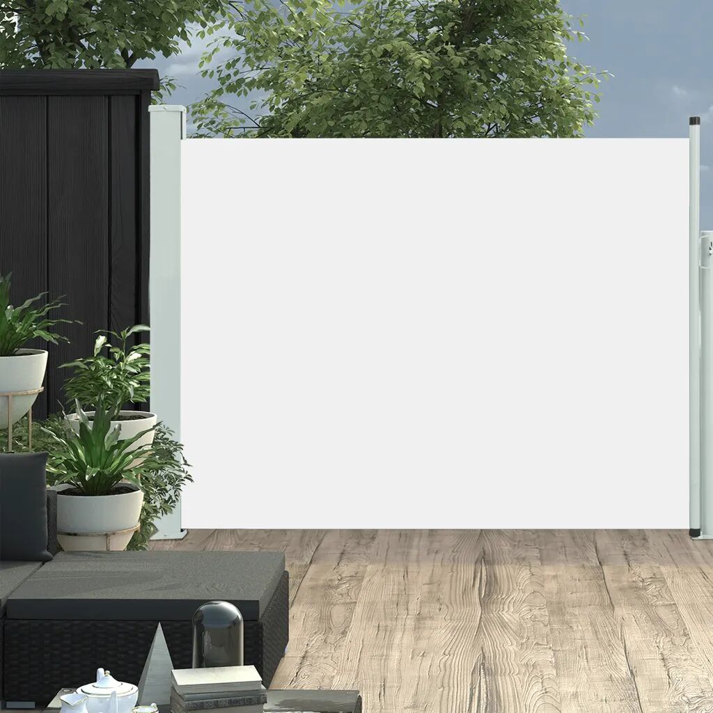 vidaXL sammenrullelig sidemarkise til terrassen 170x500 cm cremefarvet