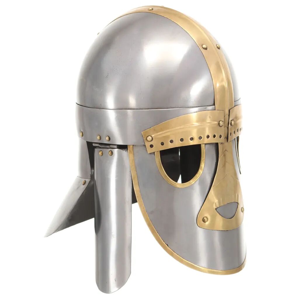 vidaXL middelalderlig hjelm til rollespil antik stål sølvfarvet