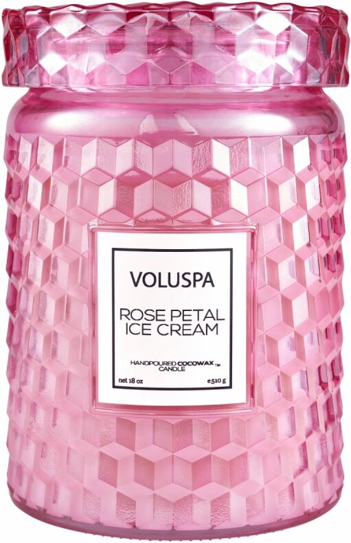 Voluspa Rose Petal Ice Cream Embossed Large Jar (100h)