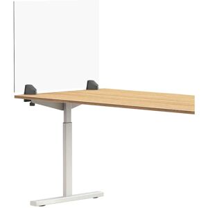 kaiserkraft Pared separadora sobre la mesa para puesto de trabajo individual, cristal acrílico y poliestireno, transparente, anchura 750 mm