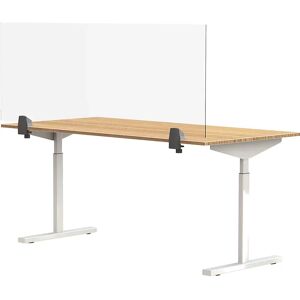 kaiserkraft Pared separadora sobre la mesa para puesto de trabajo individual, cristal acrílico y poliestireno, transparente, anchura 1600 mm