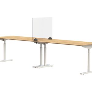 kaiserkraft Pared separadora sobre la mesa para puesto de trabajo doble, cristal acrílico y poliestireno, transparente, anchura 750 mm