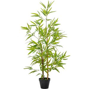 Outsunny Árbol de Ficus Artificial de 145 cm de Altura 756 Hojas con Maceta  para Decoración de Hogar Interiores y Exteriores Verde