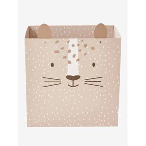 VERTBAUDET Papelera de cartón plegable Tigre beige claro liso con motivos