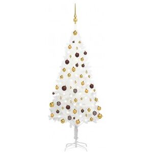 vidaXL Árbol De Navidad Preiluminado Con Luces Y Bolas Blanco 150 Cm