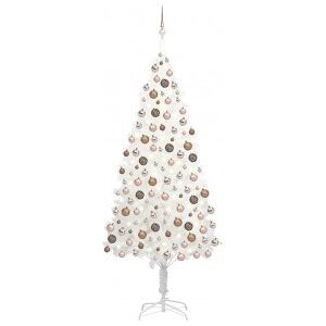 vidaXL Árbol De Navidad Preiluminado Con Luces Y Bolas Blanco 240 Cm