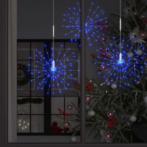 vidaXL Luces De Petardo De Navidad Exterior Azul 10 Uds 1400 Led 20 Cm