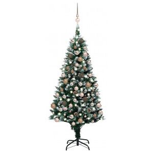 vidaXL Árbol De Navidad Helado Con Luces. Bolas Y Piñas 150 Cm