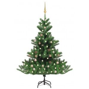 vidaXL Árbol De Navidad Abeto Nordmann Con Leds Y Bolas Verde 120 Cm