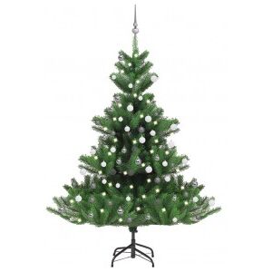 vidaXL Árbol De Navidad Abeto Nordmann Con Leds Y Bolas Verde 180 Cm