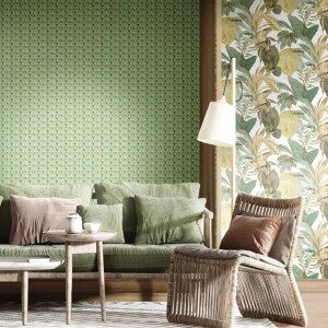 Noordwand Topchic Papel De Pared Big Leaves Verde Y Beige