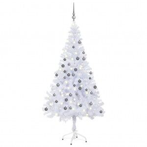 vidaXL Árbol De Navidad Artificial Con Luces Y Bolas 620 Ramas 180 Cm