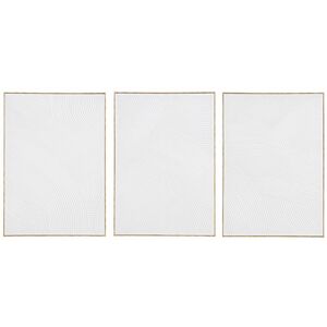 Maisons du Monde Tríptico pintado de blanco y madera de álamo 180x85