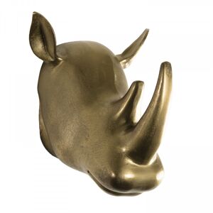 MACABANE Escultura de rinoceronte de aluminio dorado